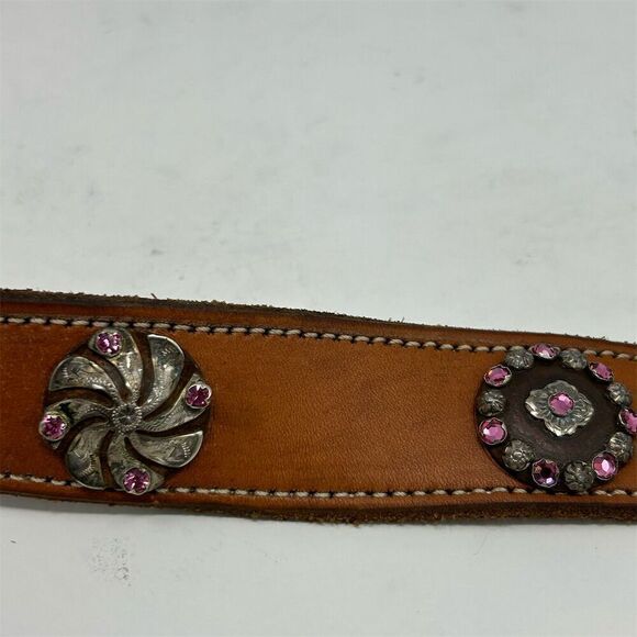 HWG Overlay Women\'s Pink Rhinestone Encrusted Western Belt 36\